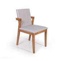 Conjunto 4 Cadeiras Estofadas Luna Cinza Claro - 2