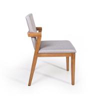 Conjunto 4 Cadeiras Estofadas Luna Cinza Claro - 3