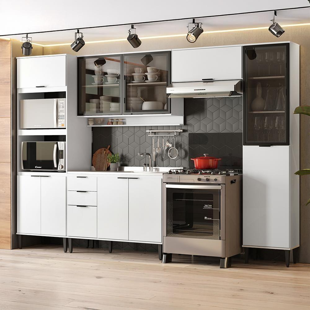 Cozinha Completa Miami Master Carraro Branco - 1
