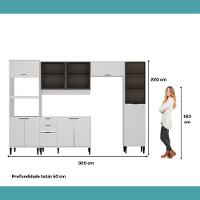 Cozinha Completa Miami Master Carraro Branco - 7