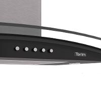 Coifa Terim de Parede Clean Vidro Curvo Black Kroma 80cm Preto Com Kromanox 220V - 6