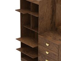 Cômoda Guarda-roupa Com 4 Gavetas E 5 Prateleiras Com Espelho Cristine Imbuia - 5