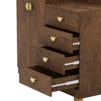 Cômoda Guarda-roupa Com 4 Gavetas E 5 Prateleiras Com Espelho Cristine Imbuia - 7