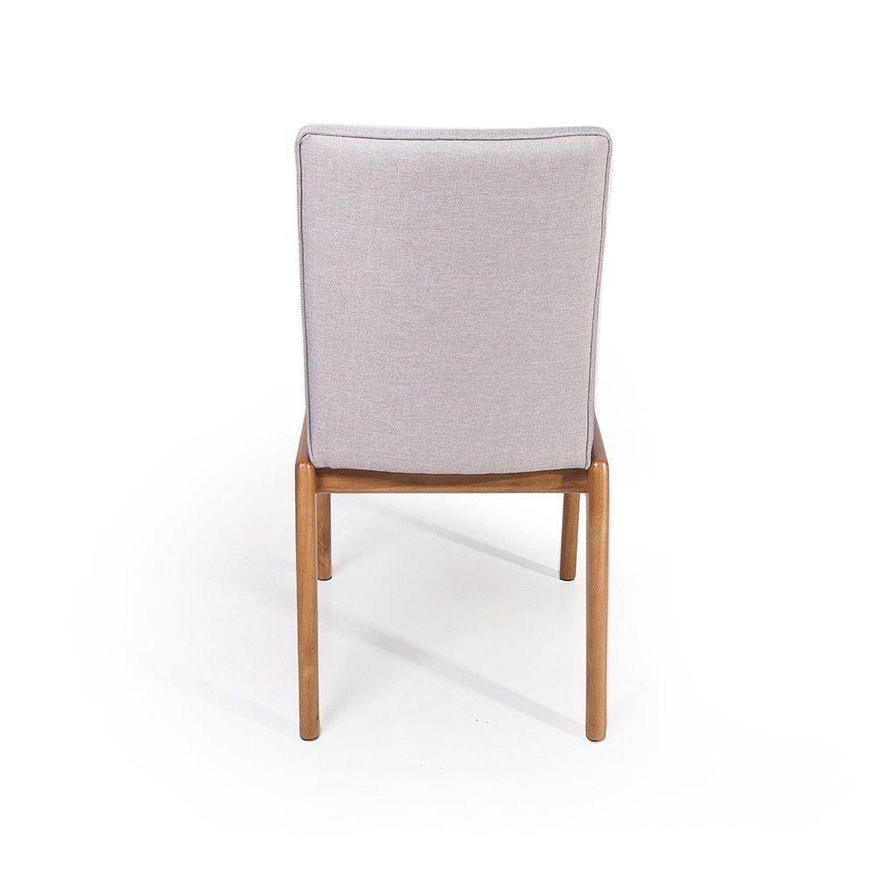 Conjunto 2 Cadeiras De Jantar Estofadas Sara Cinza Claro - 5