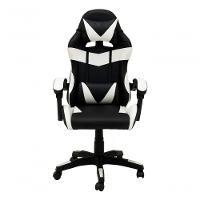 Cadeira Escritório Gamer Profissional Reclinável Ergonômica Preto E Branco Couro Sintético - 2