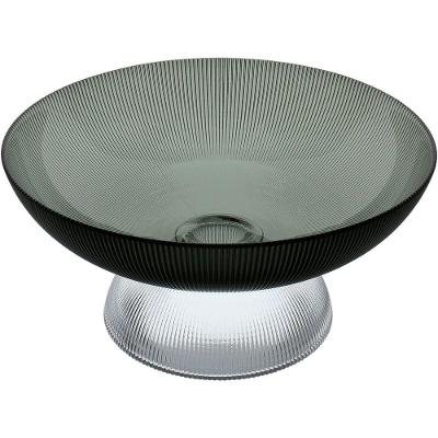 Centro De Mesa Fruteira Home&co Com Pé Vidro 15x30x30cm Fumê