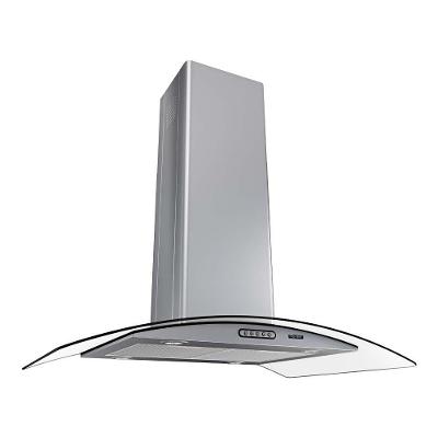 Coifa de Ilha Terim Ilha Vidro Curvo Inox 75cm com Filtro de Alumínio Inox 220V