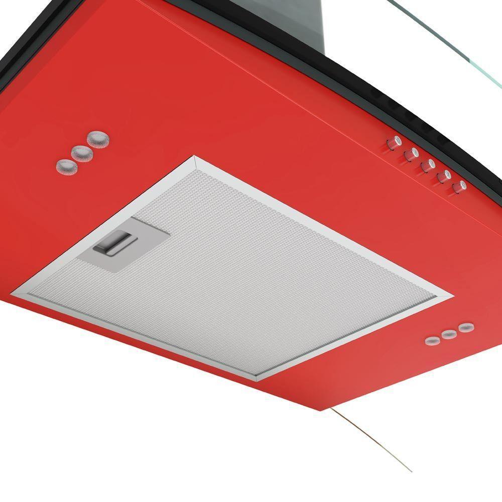 Coifa Terim de Parede Clean Vidro Curvo Vermelha Kroma 70cm Vermelho Kroma 220V - 5