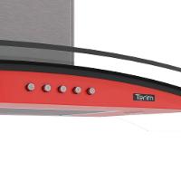 Coifa Terim de Parede Clean Vidro Curvo Vermelha Kroma 60cm Vermelho Kroma 220V - 6