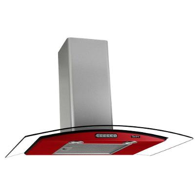 Coifa Terim Vidro Curvo Duto Slim 70 cm Vermelho Inox 220V