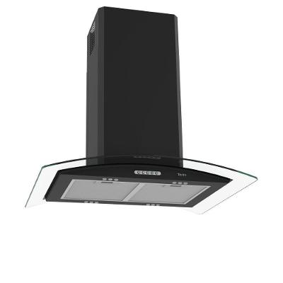 Coifa Terim Ilha Teto Vidro Curvo Black 75 cm Preto 110V