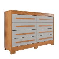 Comoda California Quarto Com 8 Gavetas E Pés Em Plástico Cinamomo-off White - 1