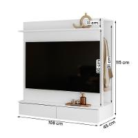 Closet Com Painel Wave 108cm 2 Gavetas E Cabideiro Branco