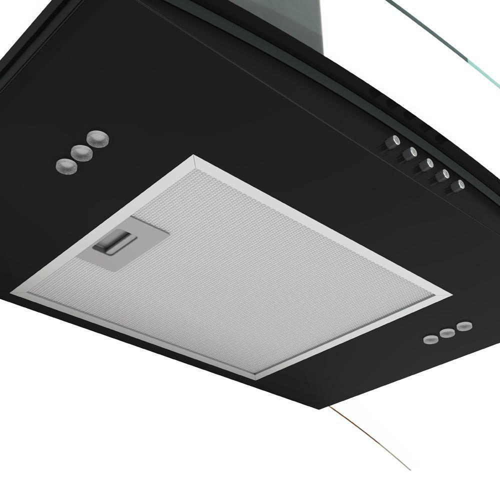 Coifa Terim de Parede Clean Vidro Curvo Black Kroma 60cm Preto Com Kromanox 110V - 5