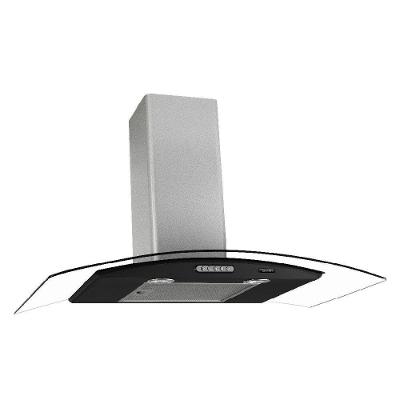 Coifa de Parede 90cm Vidro Curvo Terim Preto Com Inox 220V