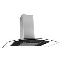 Coifa de Parede 90cm Vidro Curvo Terim Preto Com Inox 220V - 1