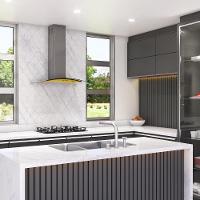 Coifa Terim de Parede Clean Vidro Curvo Amarela Kroma 75cm Amarelo 220V - 7