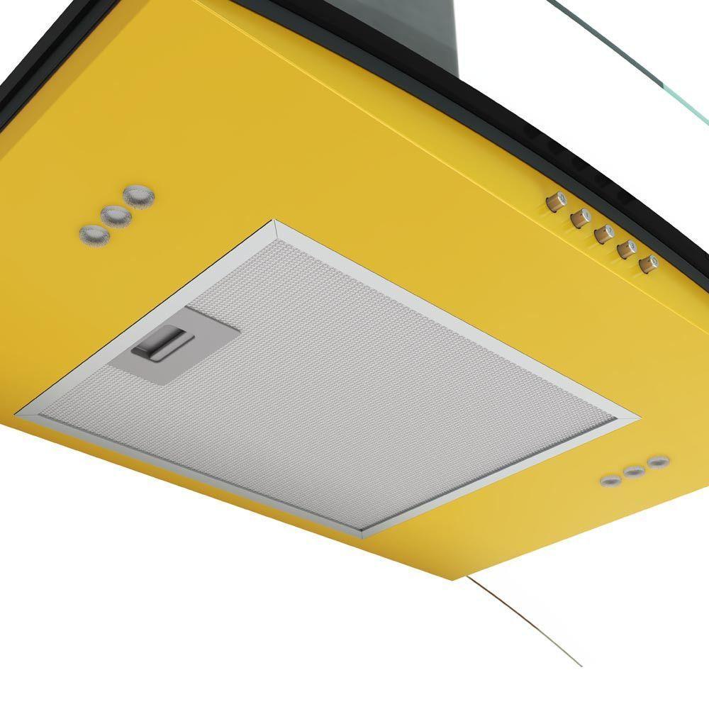 Coifa Terim de Parede Clean Vidro Curvo Amarela Kroma 70cm Amarelo 110V - 5