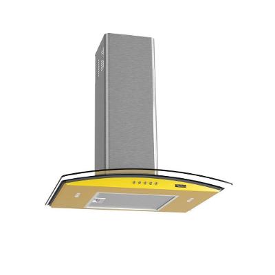 Coifa Parede Terim Clean Vidro Curvo Amarela Kroma 60cm com Exaustor Depurador Amarelo 220V