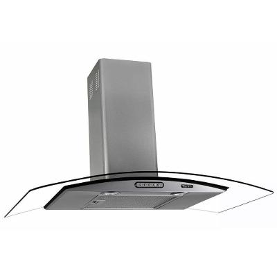 Coifa de Parede Terim Vidro Curvo Duto Slim 90cm Inox com Led Inox 220V