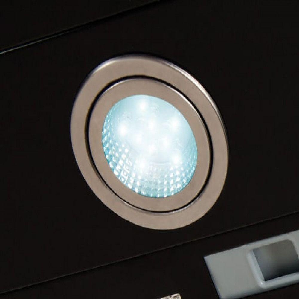 Coifa de Parede 70cm Vidro Curvo Terim Preto Com Inox 220V - 3