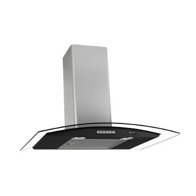 Coifa de Parede Terim Coifa de Parede 70cm Vidro Curvo Inox LED Preto 220V