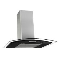 Coifa de Parede 60cm Vidro Curvo Terim Preto Com Inox 220V - 1