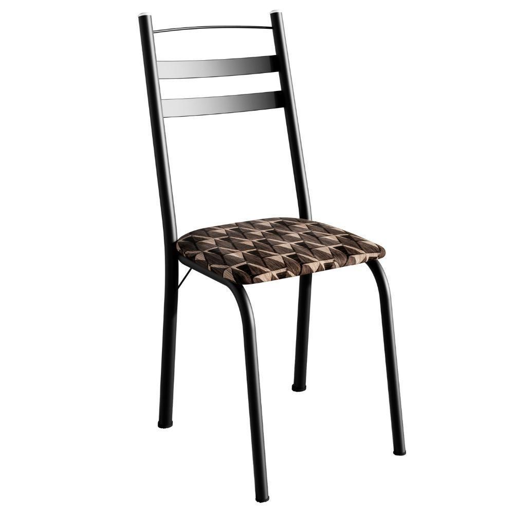 Cadeira Tubular America 061 Preto Assento Mosaico Palha Artef Mosaico Palha - 1