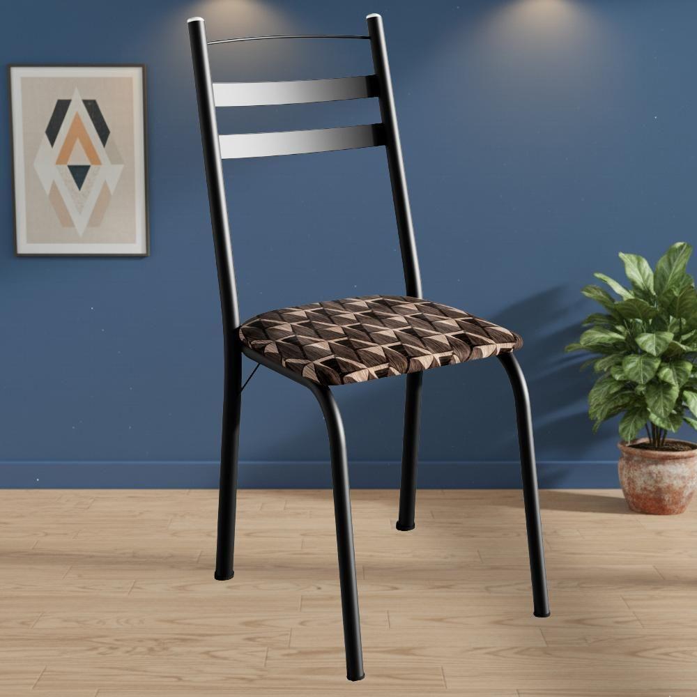 Cadeira Tubular America 061 Preto Assento Mosaico Palha Artef Mosaico Palha - 2