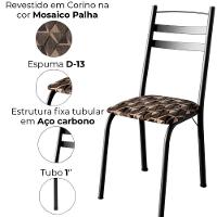 Cadeira Tubular America 061 Preto Assento Mosaico Palha Artef Mosaico Palha - 5