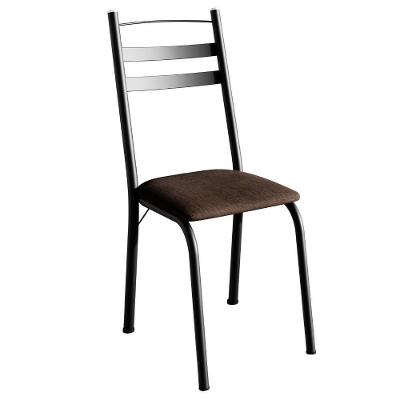 Cadeira Tubular America 061 Preto Assento Madeira Imbuia Artef Madeira Imbuia