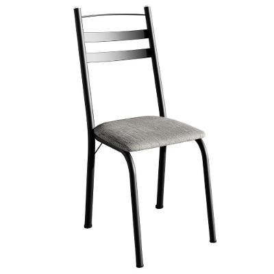 Cadeira Tubular America 061 Preto Assento Grafiato Artef Grafiato