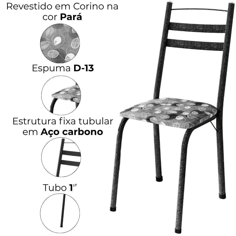 Cadeira Tubular America 061 Cromo Preto Assento Pará Artef Pará - 2