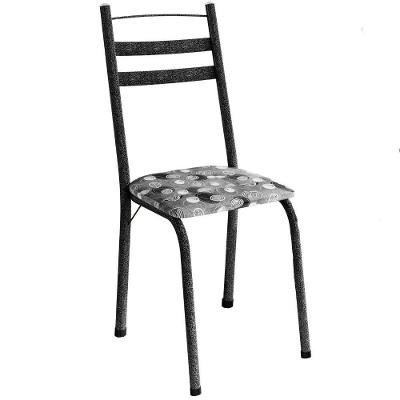 Cadeira Tubular America 061 Cromo Preto Assento Pará Artef Pará