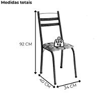 Cadeira Tubular America 061 Cromo Preto Assento Pará Artef Pará