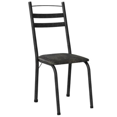 Cadeira Tubular America 061 Cromo Preto Assento Floral Dourado Artef Floral Dourado