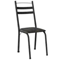 Cadeira Tubular America 061 Cromo Preto Assento Floral Dourado Artef Floral Dourado - 1