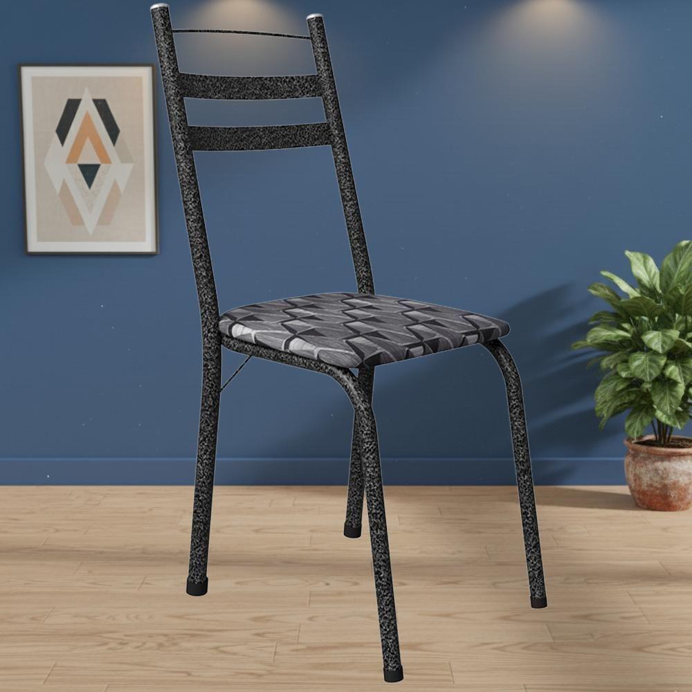 Cadeira Tubular America 061 Cromo Preto Assento Mosaico Silver Artef Mosaico Silver - 2