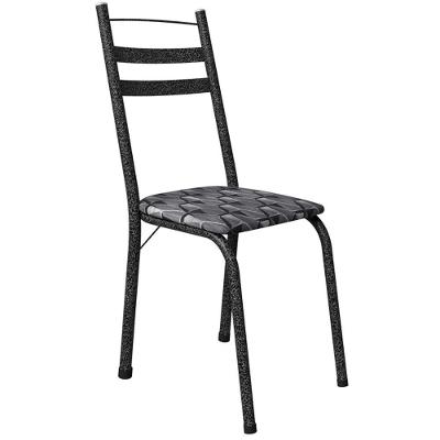 Cadeira Tubular America 061 Cromo Preto Assento Mosaico Silver Artef Mosaico Silver