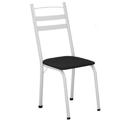 Cadeira Tubular America 061 Branco Assento Preto Artef Preto