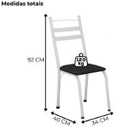 Cadeira Tubular America 061 Branco Assento Preto Artef Preto - 3