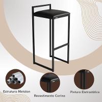 Kit 2 Banqueta Alta Cozinha Balcão Gourmet Bar Corino Bancos Cor:marrom