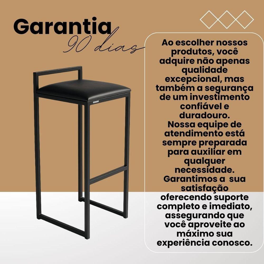 Kit 2 Banqueta Alta Cozinha Balcão Gourmet Bar Corino Bancos Cor:caramelo - 6