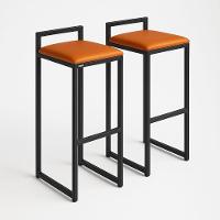 Kit 2 Banqueta Alta Cozinha Balcão Gourmet Bar Corino Bancos Cor:caramelo - 2