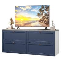 Rack Para Tv Até 70 Polegadas 160cm 4 Gavetas Vik Madesa 04 Branco-azul - 2