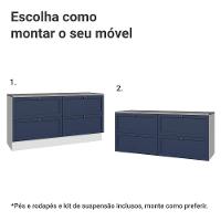 Rack Para Tv Até 70 Polegadas 160cm 4 Gavetas Vik Madesa 04 Branco-azul - 5