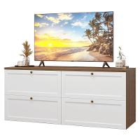 Rack Para Tv Até 70 Polegadas 160cm 4 Gavetas Vik Madesa 04 Rustic-branco - 2