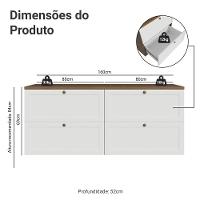 Rack Para Tv Até 70 Polegadas 160cm 4 Gavetas Vik Madesa 04 Rustic-branco - 3