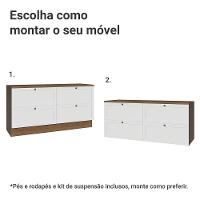 Rack Para Tv Até 70 Polegadas 160cm 4 Gavetas Vik Madesa 04 Rustic-branco - 5