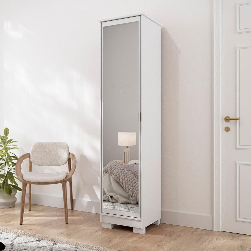 Sapateira Armario Organizador Lia Com Espelho E Prateleira Branco - 2